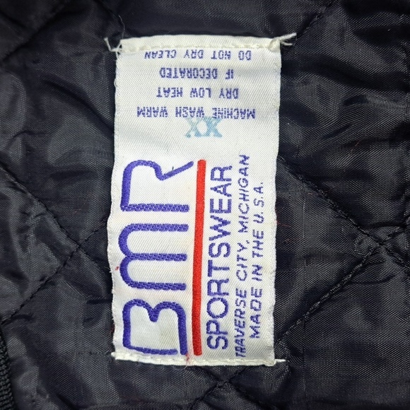 BMR Sports wear black & white spell out quilt lined 2XL full snap trucker jacket - Picture 7 of 8